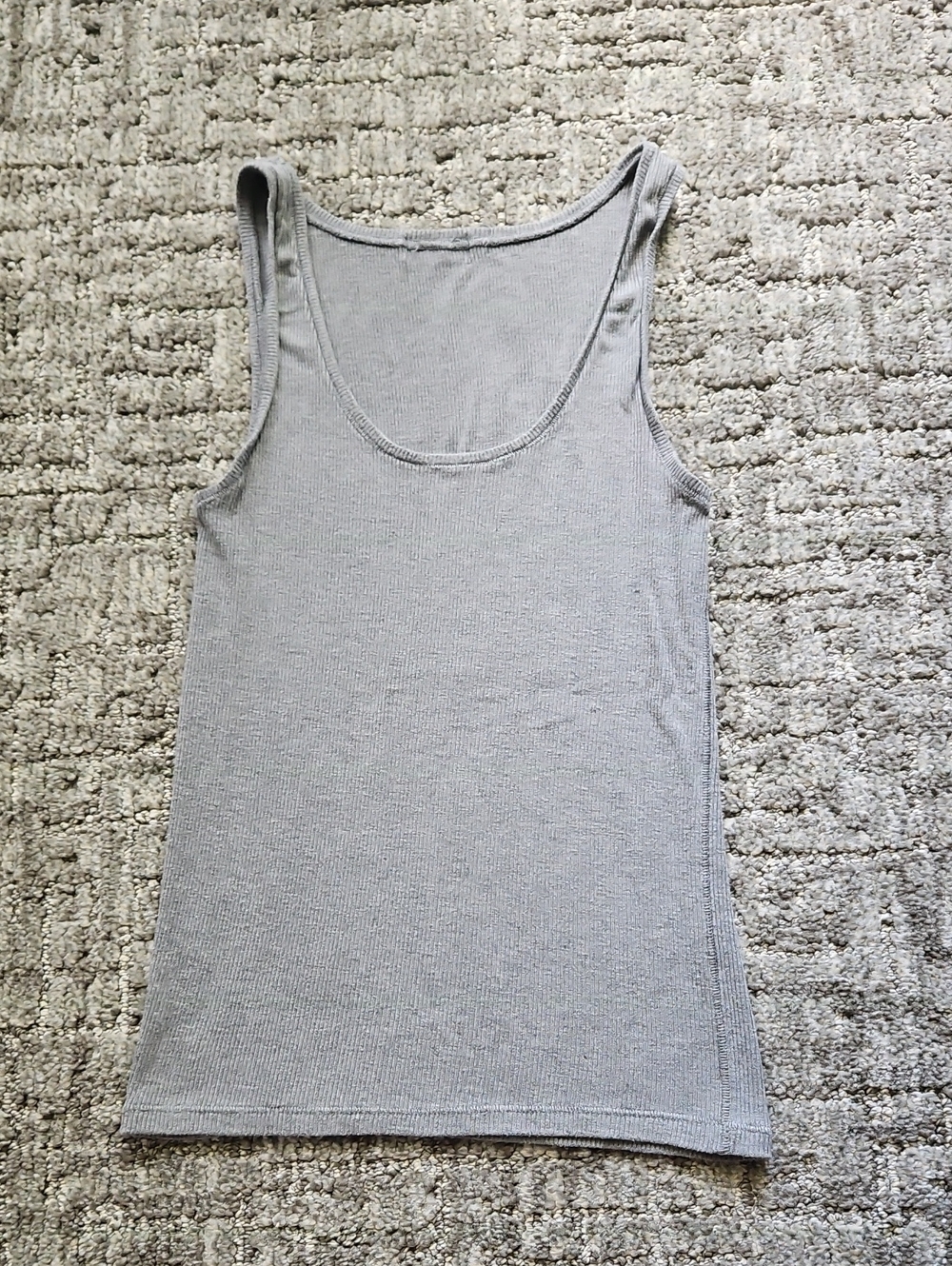 SKIMS Light Gray Ribbed Scoop-Neck Tank